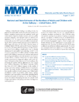 National and State Estimates of the Numbers of Adults and Children with Active Epilepsy  United States 2015