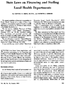 State laws on financing and staffing local health departments