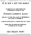 Fourth Liberty Loan public service announcement from Public Health Rep 3337 September 13 1918