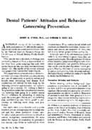 Dental Patients Attitudes And Behavior Concerning Prevention