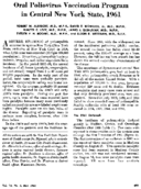 Oral poliovirus vaccination program in central New York State 1961