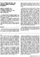 Years of potential life lost among a Native American population