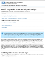 Health Disparities Race and Hispanic Origin Provisional Death Counts for Coronavirus Disease 2019 COVID19 August  5 2020