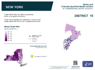 NY Congressional District 15 Stroke and Federally Qualified Health Centers Map 118th Congress