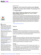 Polygenic Risk Scores for Asthma and Allergic Disease Associate with COVID19 Severity in 911 Responders
