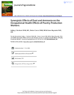 Synergistic Effects of Dust and Ammonia on the Occupational Health Effects of Poultry Production Workers