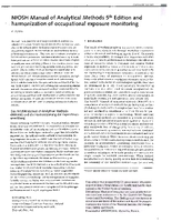 NIOSH Manual of Analytical Methods 5th Edition and harmonization of occupational exposure monitoring