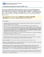 Interim Infection Prevention and Control Guidance for Veterinary Clinics During the COVID19 Response April 22 2020