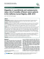 Disparities in raceethnicity and socioeconomic status risk of mortality of breast cancer patients in the California Cancer Registry 20002010