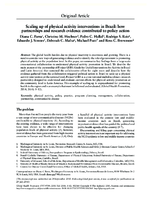 Scaling up of physical activity interventions in Brazil how partnerships and research evidence contributed to policy action