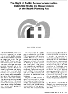 The Right Of Public Access To Information Submitted Under The Requirements Of The Health Planning Act