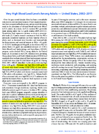 Very High Blood Lead Levels Among Adults  United States 20022011