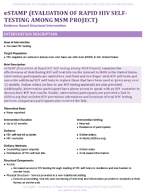 eSTAMP EVALUATION OF RAPID HIV SELFTESTING AMONG MSM PROJECT