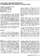 Local health department effectiveness in addressing the core functions of public health