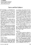 Cancer and food additives
