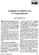Guidelines For Effective Use Of Nonprofessionals