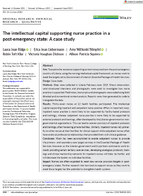 The intellectual capital supporting nurse practice in a postemergency state a case study