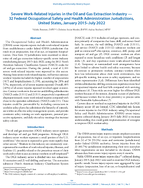 Severe WorkRelated Injuries in the Oil and Gas Extraction Industry  32 Federal Occupational Safety and Health Administration Jurisdictions United States January 2015July 2022