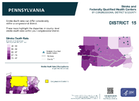 PA Congressional District 15 Stroke and Federally Qualified Health Centers Map 118th Congress