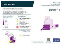 MI Congressional District 04 Stroke and Stroke Centers Map 118th Congress
