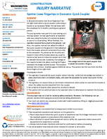 Construction Injury Narrative Spotter Loses Fingertips in Excavator Quick Coupler 2023