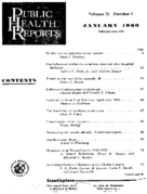 Public Health Rep v 75 no 1  table of contents