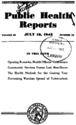 Public Health Reports  v 58 no 29  cover