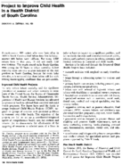 Project To Improve Child Health In A Health District Of South Carolina