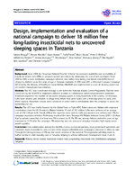 Design implementation and evaluation of a national campaign to deliver 18 million free longlasting insecticidal nets to uncovered sleeping spaces in Tanzania