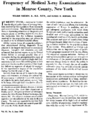 Frequency of medical Xray examinations in Monroe County New York