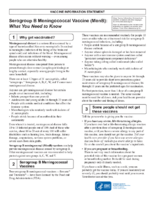 Serogroup B meningococcal vaccine MenB  what you need to know