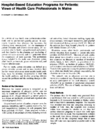 Hospitalbased education programs for patients views of health care professionals in Maine