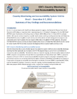 Country Monitoring and Accountability System Visit to Brazil  December 37 2012 Summary of Key Findings and Recommendations