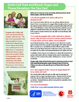 Sickle Cell Trait and Blood Organ and Tissue Donation Yes You Can