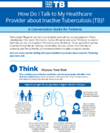 How do i talk to my healthcare provider about inactive tuberculosis TB