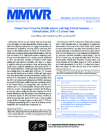 MMWR Morbidity and Mortality Weekly Report Vol 64 No 30 August 7 2015