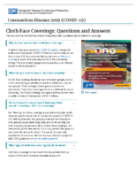 Cloth face coverings questions and answers April 4 2020