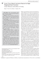 Lower Torso Muscle Activation Patterns for HighMagnitude Static Exertions Gender Differences and the Effects of Twisting
