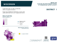 WI Congressional District 01 Stroke and Federally Qualified Health Centers Map 118th Congress