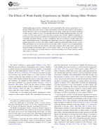 The effects of workfamily experiences on health among older workers