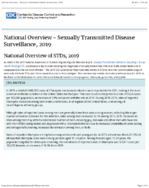 Sexually Transmitted Disease Surveillance 2019 National Overview  Sexually Transmitted Disease Surveillance 2019