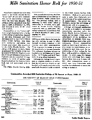 Milk sanitation honor roll for 195051