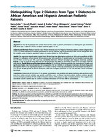 Distinguishing Type 2 Diabetes from Type 1 Diabetes in African American and Hispanic American Pediatric Patients