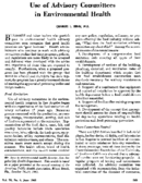 Use of advisory committees in environmental health