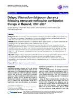 Delayed Plasmodium falciparum clearance following artesunatemefloquine combination therapy in Thailand 19972007