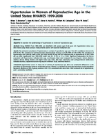 Hypertension in Women of Reproductive Age in the United States NHANES 19992008