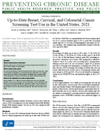 UptoDate Breast Cervical and Colorectal Cancer Screening Test Use in the United States 2021