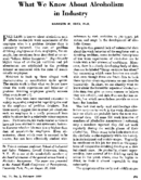 What we know about alcoholism in industry