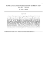Material Handling Considerations for Secondary Roof Support Systems