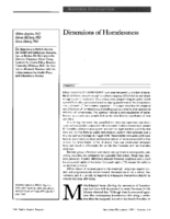 Dimensions of homelessness